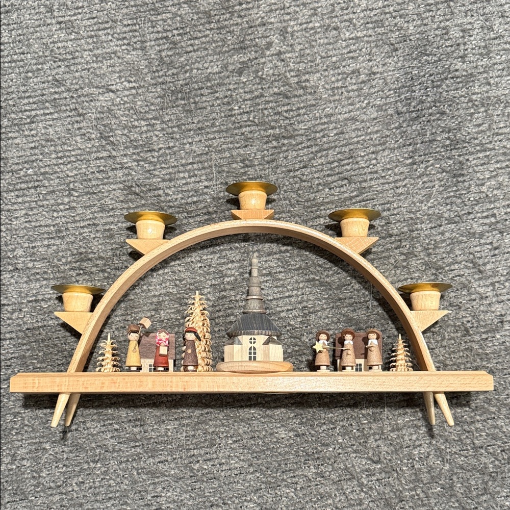 Erzgebirgische Volkskunst Seiffen Handarbeit Village Candle Arch